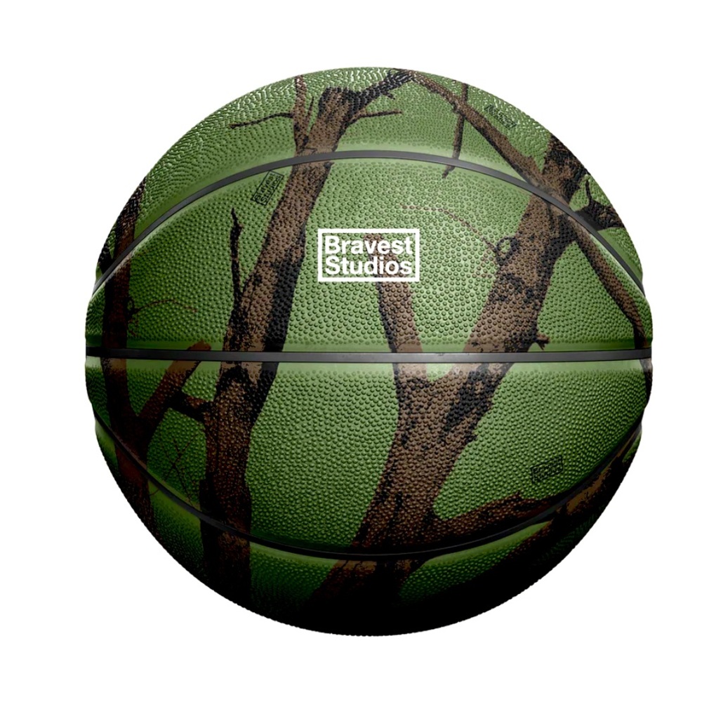 Bravest Studios Green Dead Tree Camo Size 7 Textured Basketball